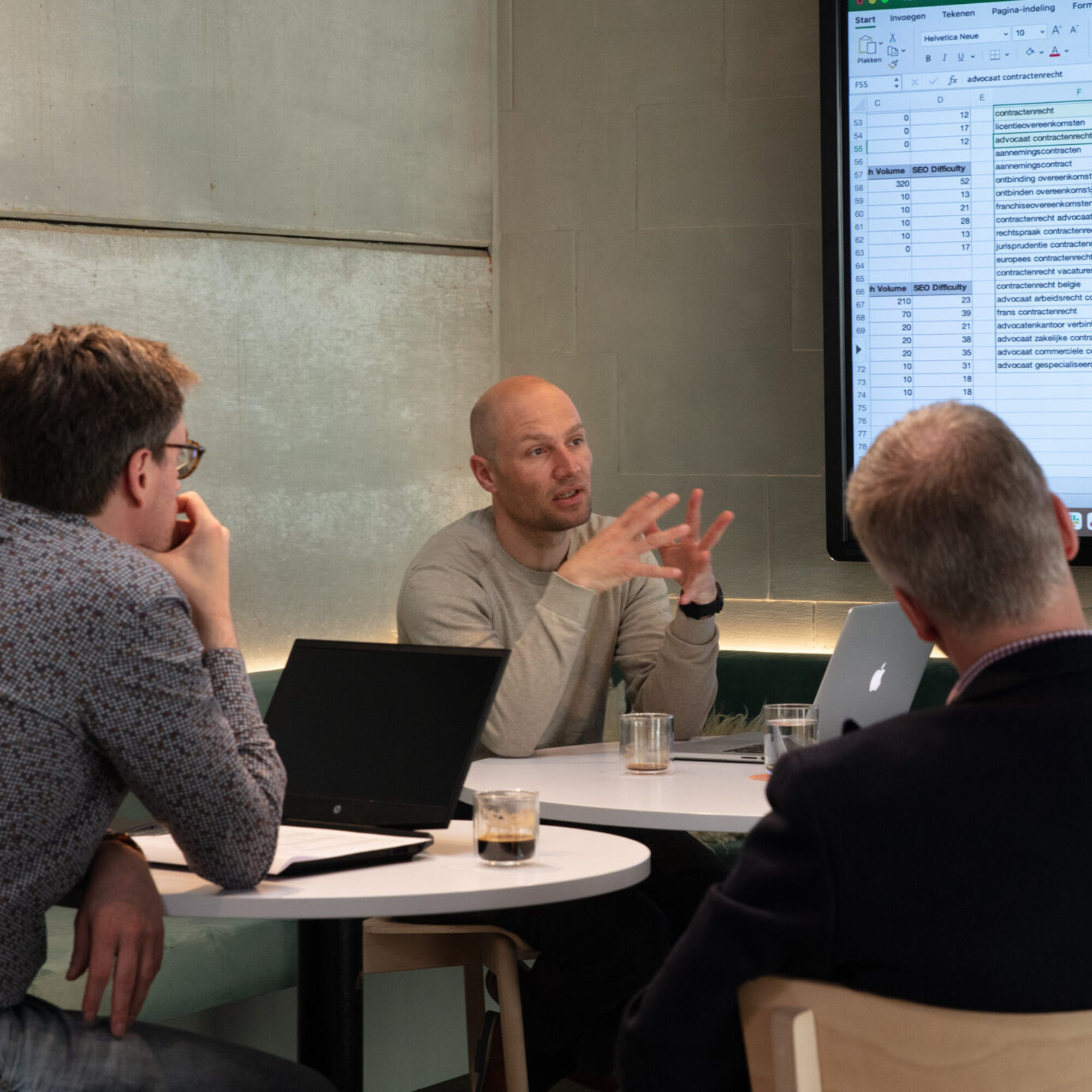 Meeting in een online marketing bureau in West-Vlaanderen